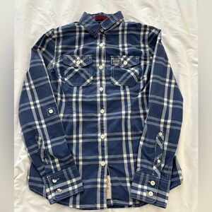 Superdry Women's Two-Pocket Western Style Shirt Long Sleeve Top Plaid Size M